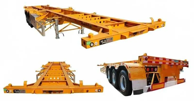 3 محور 40ft مقطورة هيكل عظمي للبيع