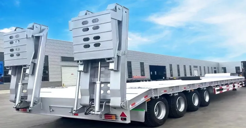 3 محور Lowboy Gooseneck شبه مقطورة