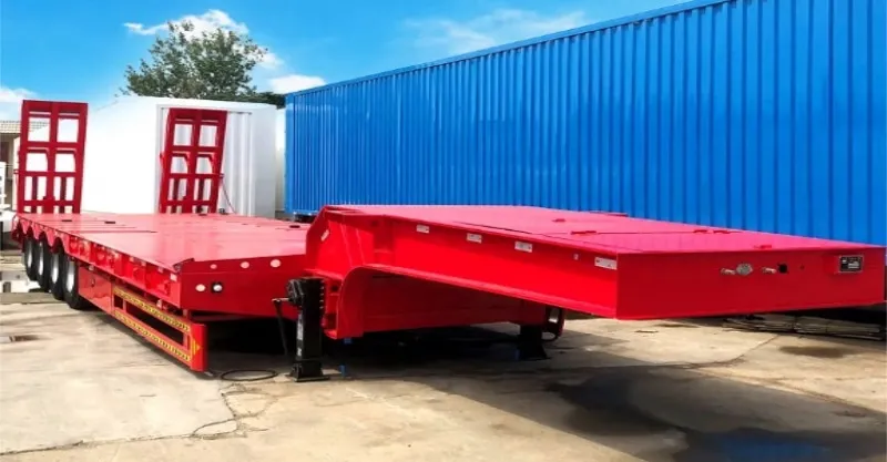 3 خط 6 محور Lowboy Lowboy Flated Trailer