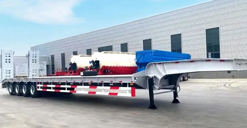3 خط 6 محور Lowboy Lowboy Flated Trailer